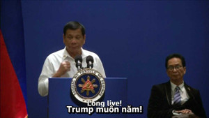 Tổng thống Philippines Duterte gửi lời chúc: 'Trump muôn năm!'