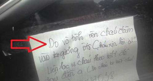 'Nóng' bức hình lời xin lỗi trên kính xe ôtô của nam sinh ở Hải Phòng