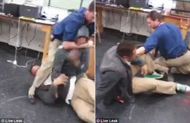 Thầy giáo dùng tuyệt kỹ võ tự do, ngăn 2 nam sinh ẩu đả