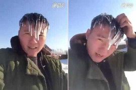 Clip: Tóc người đóng băng giữa trời lạnh giá ở Trung Quốc