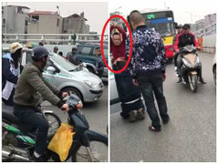 3 tên côn đồ chặn xe taxi, hành hung tài xế quỳ lạy trên phố Hà Nội