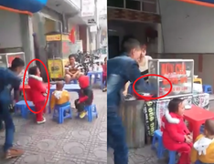 Clip khiến dân mạng 'xem xong chỉ muốn bỏ tù' ông bố địu con đi nhặt rác