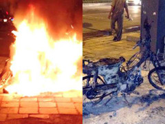 Nghi trai lạ đến thăm vợ đã ly thân, nam thanh niên đốt xe tình địch