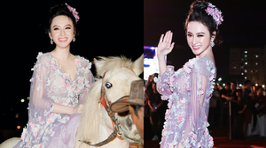 Angela Phương Trinh 'làm trò lố', cưỡi ngựa đi dự sự kiện