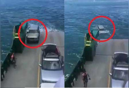 Tài xế quên kéo phanh tay, ngậm ngùi nhìn ôtô trôi xuống biển