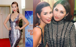 Hà Anh diện đầm xẻ sâu, đọ vẻ sexy với Quỳnh Thy