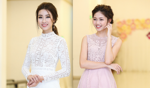 Hoa hậu Đỗ Mỹ Linh, Á hậu Thanh Tú đọ nhan sắc sexy với ren xuyên thấu