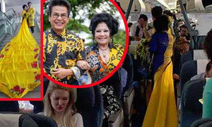 MC Thanh Bạch và vợ đại gia lại làm lố khiến ai cũng phải ngoái nhìn