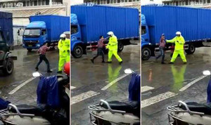 'Ma men' biểu diễn 'xà quyền' khiêu khích CSGT giữa phố