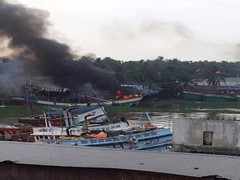 Bà hỏa thiêu rụi 2 tàu đánh cá ở Kiên Giang ngày mùng 2 Tết