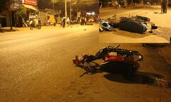 Xe máy đối đầu, 2 người thương vong đêm mùng 2 Tết