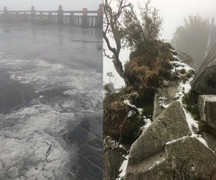 Sa Pa: Mưa đá phủ trắng đỉnh Fanxipan