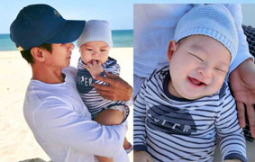 Lý Hải khéo chăm con trong kỳ nghỉ ở biển