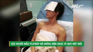 Quá mệt mỏi, cựu người mẫu Playboy tháo bỏ túi độn ngực