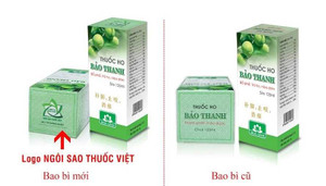 Thuốc ho Bảo Thanh in bổ sung logo Ngôi sao thuốc Việt trên bao bì sản phẩm
