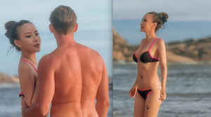 U40 Dương Yến Ngọc khoe đường cong nóng bỏng bên trai Tây lạ