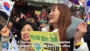 Video: Dân Hàn Quốc ăn mừng Tổng thống Park Geun-hye bị phế truất