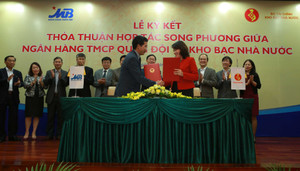 Lễ ký kết hợp tác song phương giữa Kho bạc Nhà nước và Ngân hàng TMCP Quân đội