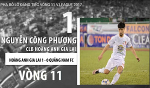 Công Phượng bỏ lỡ cơ hội đáng tiếc nhất vòng 11 V-League 2017