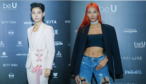 Vũ Cát Tường nữ tính với sắc hồng, Hoàng Thuỳ cá tính khoe eo thon