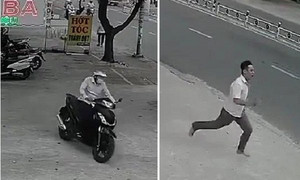 Thanh niên 'nhảy' xe SH trong tích tắc, 2 người đàn ông bất lực truy đuổi