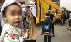 Đang chở con nhỏ, bố bị nhóm giang hồ đâm chết: Bé gái liên tục gọi tên cha trong tang lễ