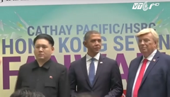 Bản sao Trump, Obama, Kim Jong-un gây huyên náo Hong Kong