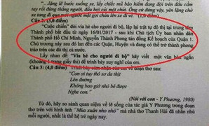'Cuộc chiến vỉa hè' vào đề thi lớp 9