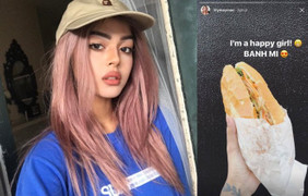 Hot girl nổi tiếng thế giới hào hứng khoe ảnh ăn bánh mỳ Việt Nam