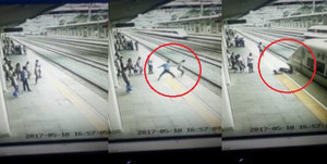 Nhân viên ga tàu phản xạ nhanh như điện, cứu cô gái định tự tử trong tích tắc