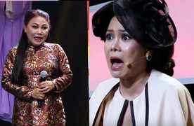 Việt Hương tròn mắt, hoảng hốt khi Siu Black mặc áo dài, hát cải lương