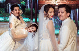 Lộ ảnh cưới nhí nhố của Trường Giang - Nhã Phương?