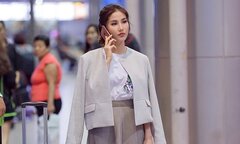Diễm My 9x lẻ bóng tại sân bay sang Hàn Quốc dự Liên hoan phim