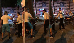 Va chạm giao thông, người đàn ông nước ngoài bẻ gương, đòi đánh tài xế taxi