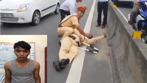 Xét nghiệm ma túy tài xế container hất văng CSGT xuống đường