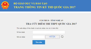 Nghệ An công bố địa chỉ tra cứu điểm thi THPT Quốc gia 2017