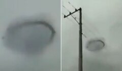Vòng tròn đen bí ẩn lơ lửng giữa trời u ám gây sửng sốt
