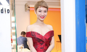 Trà My Idol diện váy sexy khoe vai trần quyến rũ tại sự kiện