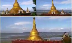 Lũ lụt 'nuốt chửng' chùa vàng, làm 10 vạn người mất nhà ở Myanmar