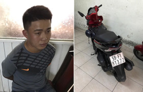 Cảnh sát tóm gọn tên cướp ngay trên phố ở TPHCM