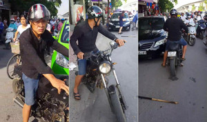 Gây tai nạn rồi bỏ chạy, nam thanh niên bị truy đuổi, ép quay lại giải quyết