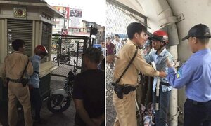 Vi phạm giao thông bị thu giữ phương tiện, thanh niên châm lửa đốt xe tại chỗ