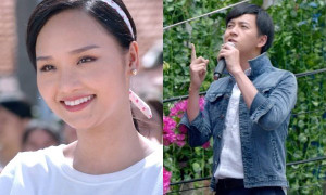 Video: Miu Lê được Ngô Kiến Huy hát tặng giữa sân trường