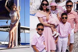 41 tuổi, Hà Kiều Anh khoe thần hình bốc lửa với bikini tại Hy Lạp