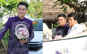 Trung Kiên đi xe mui trần sang trọng đến hỏi cưới Lê Phương