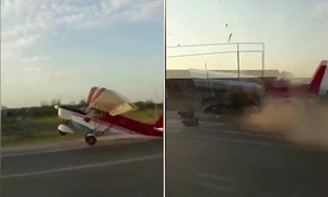 Tai nạn hy hữu: Đang trên đà cất cánh, máy bay đâm sầm vào ô tô