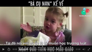 Bé gái kể về ngày đầu tiên đi học mẫu giáo, triệu người bật cười