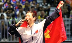 Video: Thúy Vi nhận HCV đầu tiên tại SEA Games 29