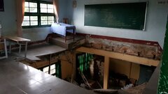 Sập sàn phòng học, 10 học sinh ở Lâm Đồng nhập viện