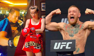 Hồ Ngọc Hà chiều lòng Kim Lý đi xem trận boxing tỷ USD